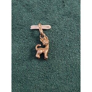 Sterling Silver Cat Charm 925 Whimsical Feline Pendant Pet Lover Gift Jewelry